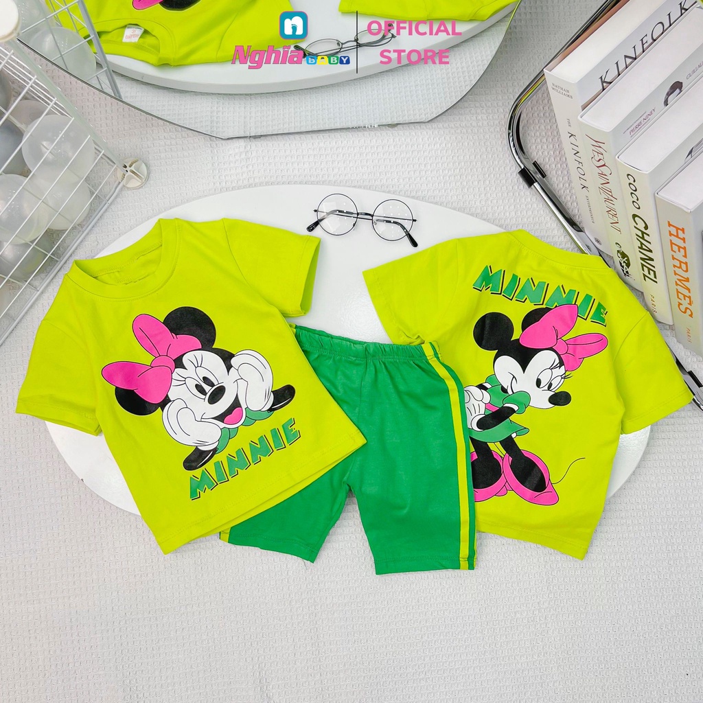 Đồ bộ bé gái quần lửng thun cotton NGHĨA BABY dành cho bé mặc nhà mùa hè