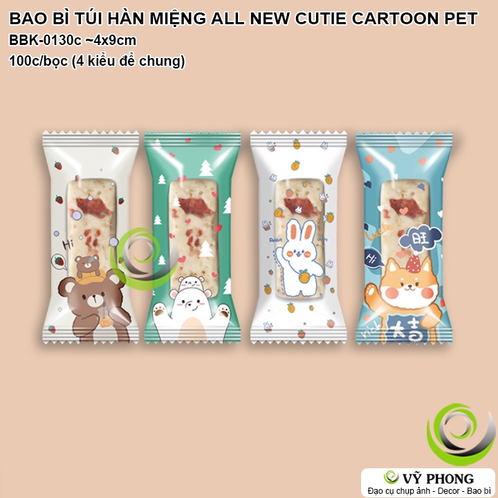 BAO BÌ TÚI DÁN MIỆNG HÀN MIỆNG ĐỰNG BÁNH KẸO ALL NEW CUTIE CARTOON PET KIỂU MỚI QUÀ TẶNG CÁC DỊP LỄ TẾT NOEL BBK-0130