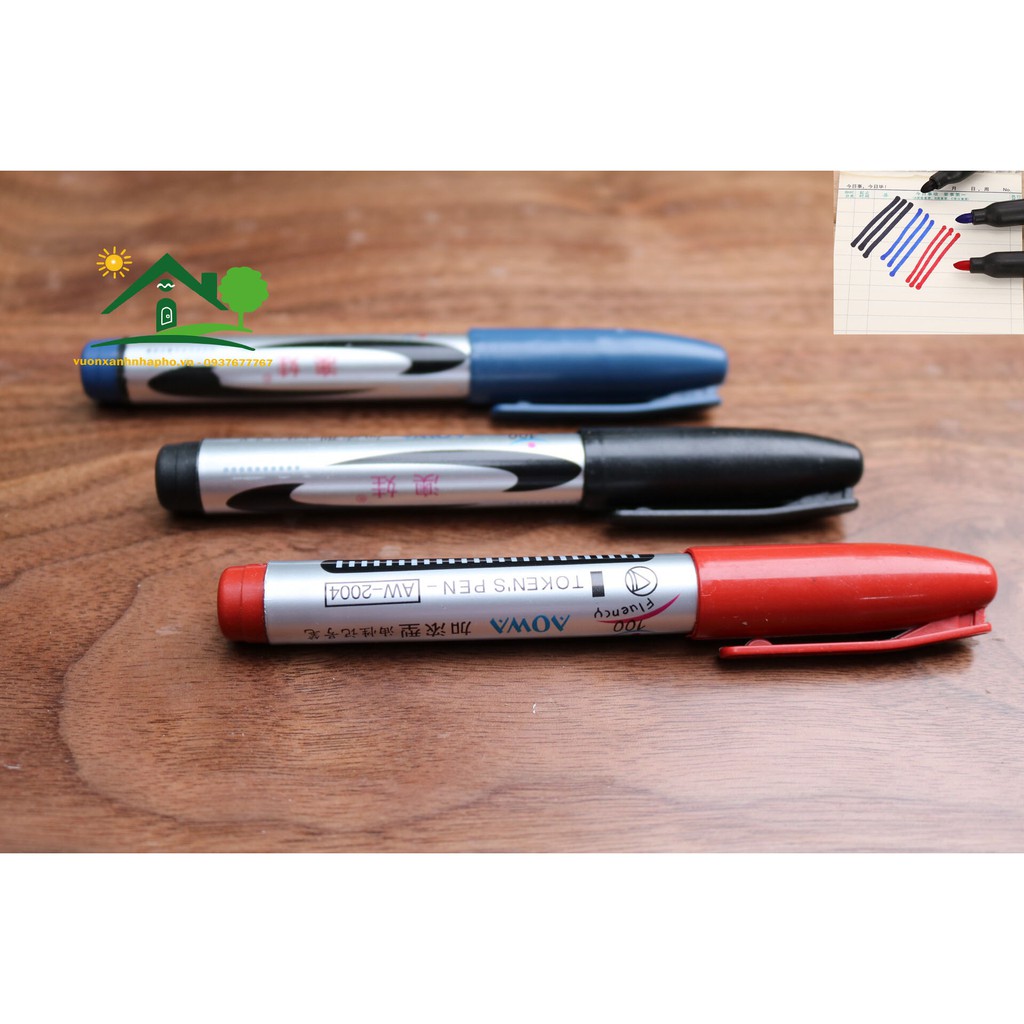 Bút lông dầu - HL 2004 không phai có 4 màu, bút nét 2.5mm