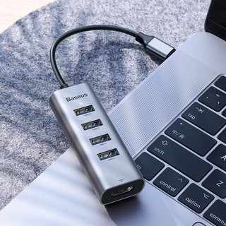 BỘ CHUYỂN ĐỔI TYPE-C SANG 4 CỔNG USB + HDMI BASEUS CAHUB-N0G