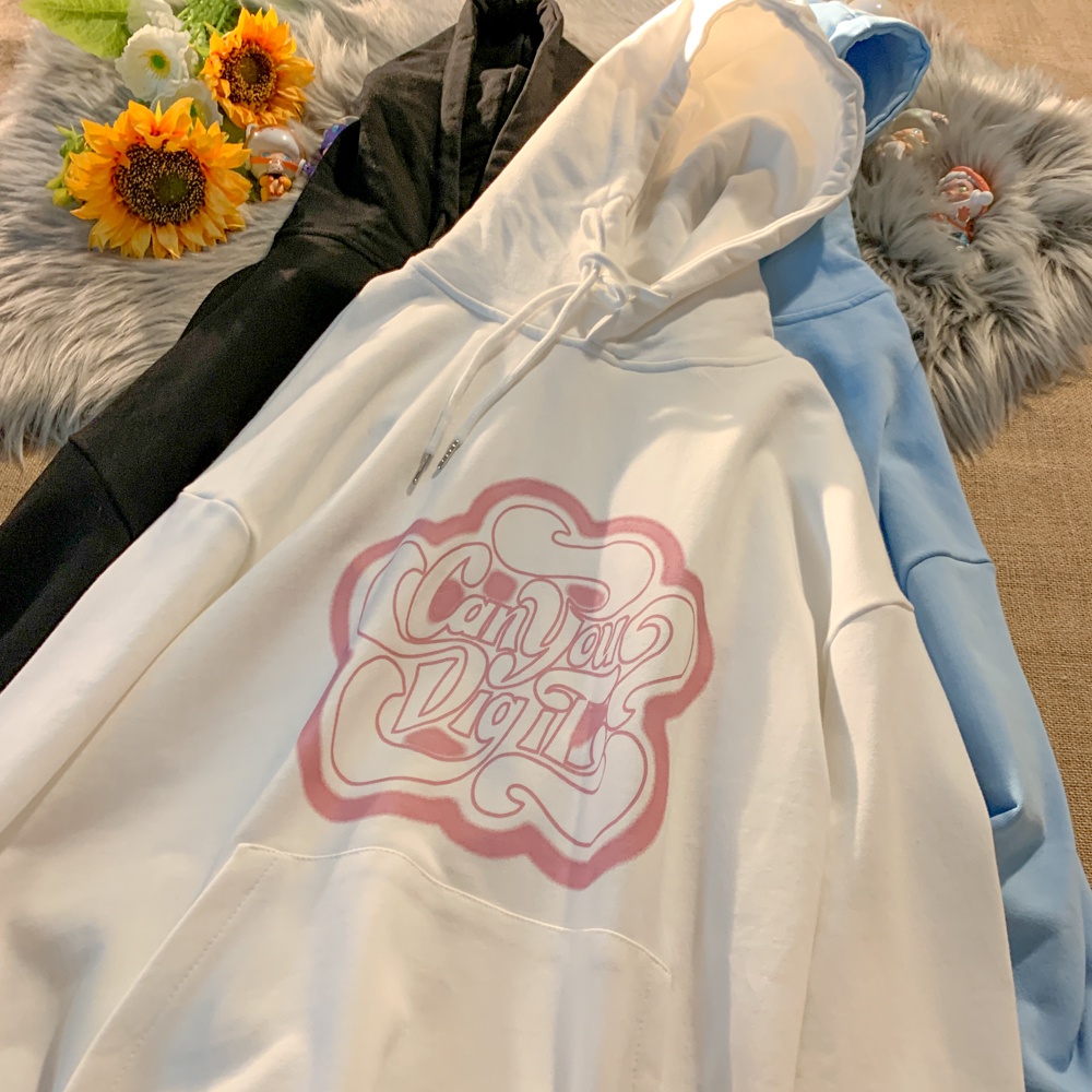 Áo Hoodie Dáng Rộng In Họa Tiết Dễ Thương Hợp Thời Trang