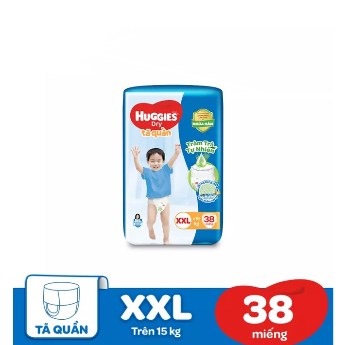 Tã/bỉm quần Huggies XXL38 Gói 38 miếng (Cho bé 15kg - 25kg)