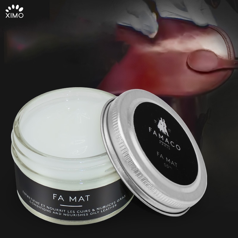 Kem Làm Sạch Fa Mat FAMACO 50ml Chuyên Dưỡng Ẩm, Làm Bóng, Chống Khô Nứt Trên Da Giày XDG108