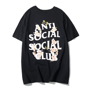 FREESHIP_ ÁO TEE THUN TAY LỠ UNISEX ANTI SOCIAL SOCIAL CLUB HOA ANH ĐÀO