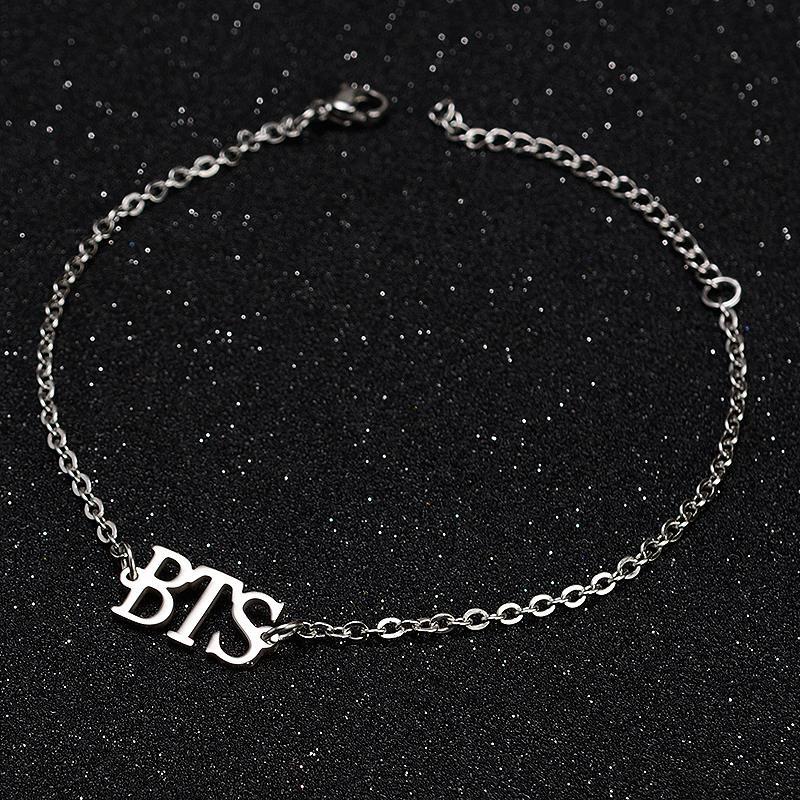 Vòng tay thép titan không gỉ khắc chữ BTS Jungkook Kim Tae Hyung Park Jimin Min Yoon-chi