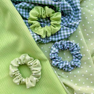 [TẶNG THÊM SRUNCHIES KHI MUA HÀNG] CỘT TÓC VẢI SRUNCHIES-DÂY BUỘC TÓC VẢI MÀU XANH LÁ