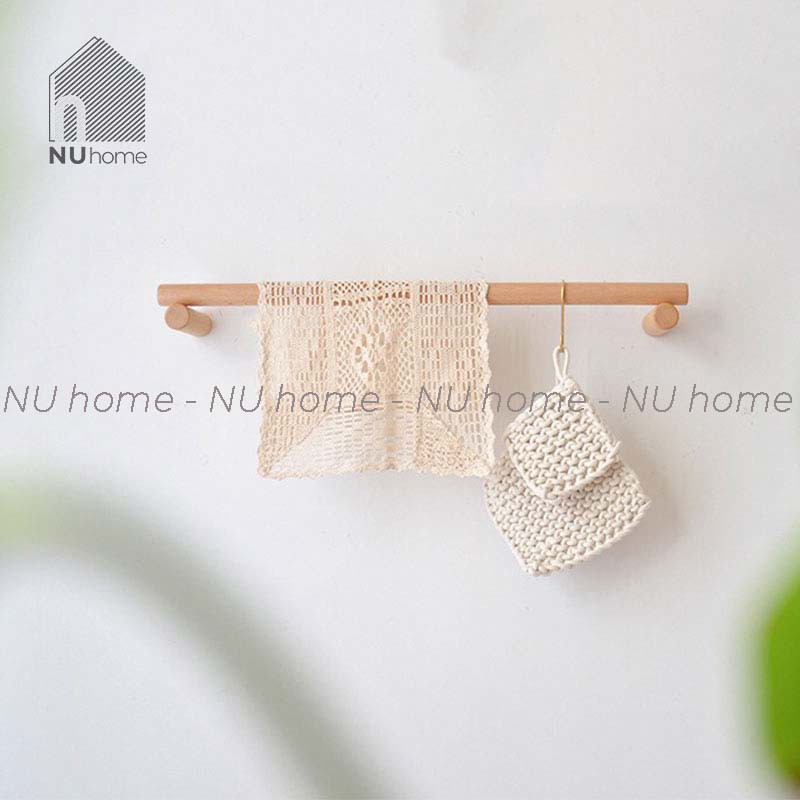 nuhome.vn | Thanh gỗ treo đồ, khăn - Jii, giá treo khăn đơn giản thiết phong cách hàn quốc dùng nhiều vị trí