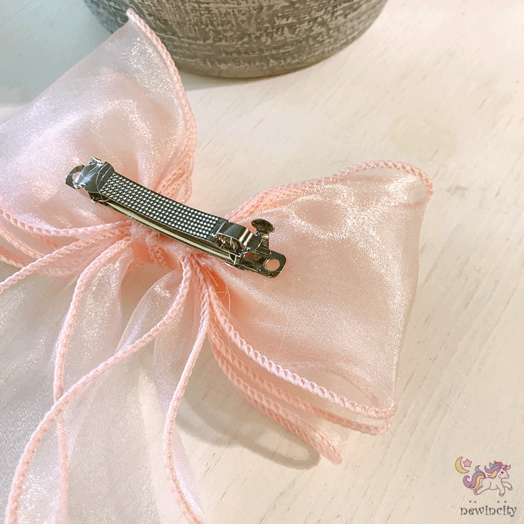 Kẹp Tóc Nơ Đính Ngọc Trai Phong Cách Hàn Quốc Xinh xắn