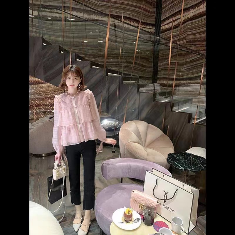 Áo Sơ Mi Nữ Dài Tay Dáng Rộng Phong Cách Hàn Quốc Baju Baju Wanita Lengan Panjang Hàng Mới Có Sẵn