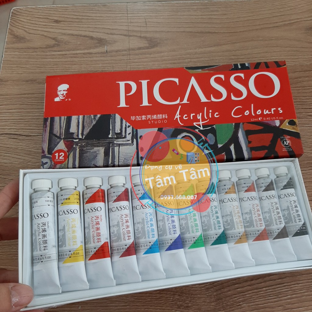 [ TÂM TÂM ]-Màu Acrylic Picasso, Màu màu vẽ lên quần áo, màu vẽ lên túi xách-