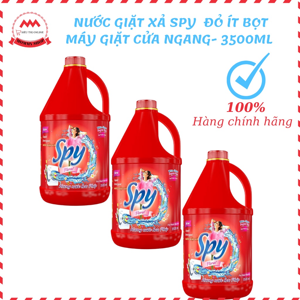 Nước giặt xả, Giặt xả SPY lồng ngang 2 trong 1 Hương nước hoa PHÁP  Can 3.5 lít  lưu hương trong vòng 7 ngày. SP000083