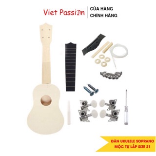 Đàn ukulele soprano gỗ mộc chưa sơn,tự lắp ráp dành cho các bạn tự sáng tạo đàn ukulele size 21