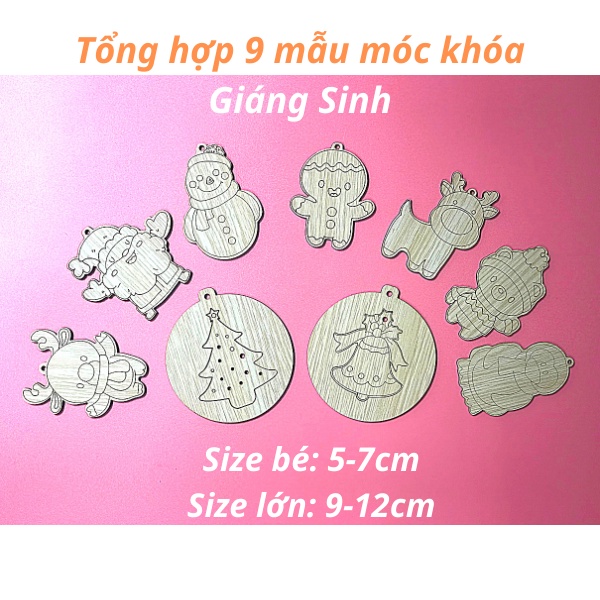 [Sale kịch sàn] Móc Khóa Gỗ, Chủ Đề Giáng Sinh, Móc Khóa Noel