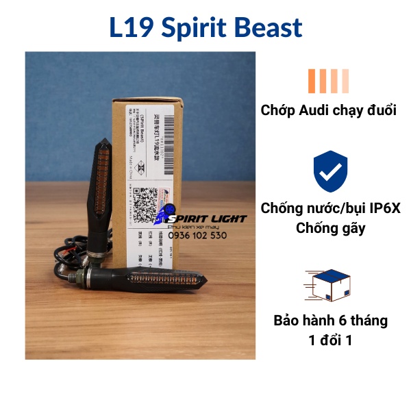 Xi nhan led Spirit Beast L19 chính hãng độ exciter 150, ex150 155 VVA, FZ150, MT15, Winner hiệu ứng Audi chạy đuổi