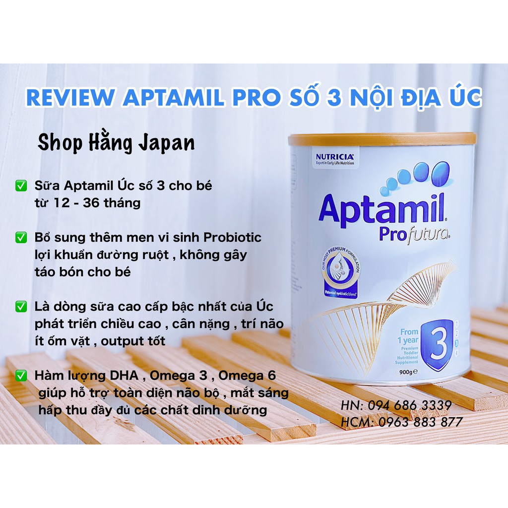 Sữa bột cho bé từ sơ sinh trở lên Aptaamil Úc hộp 900g - hàng nội địa