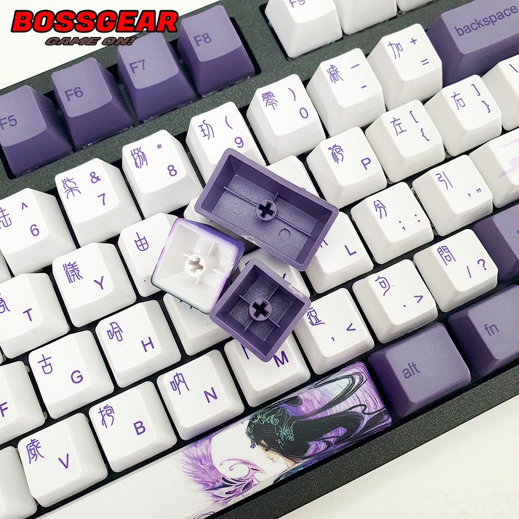 Keycap 113 Phím PBT Dye Sub Phượng Hoàng Tím purple phoenix ( Thick PBT, OEM Profile, Ansi Layout)