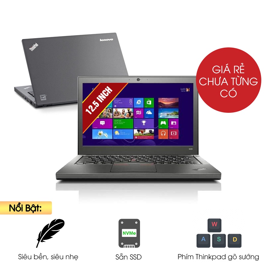 LAPTOP 98% Lenovo Thinkpad X240 I7-4600U/ RAM 8GB/ SSD 256GB/ HD Graphics 4400/ 12.5 INCH