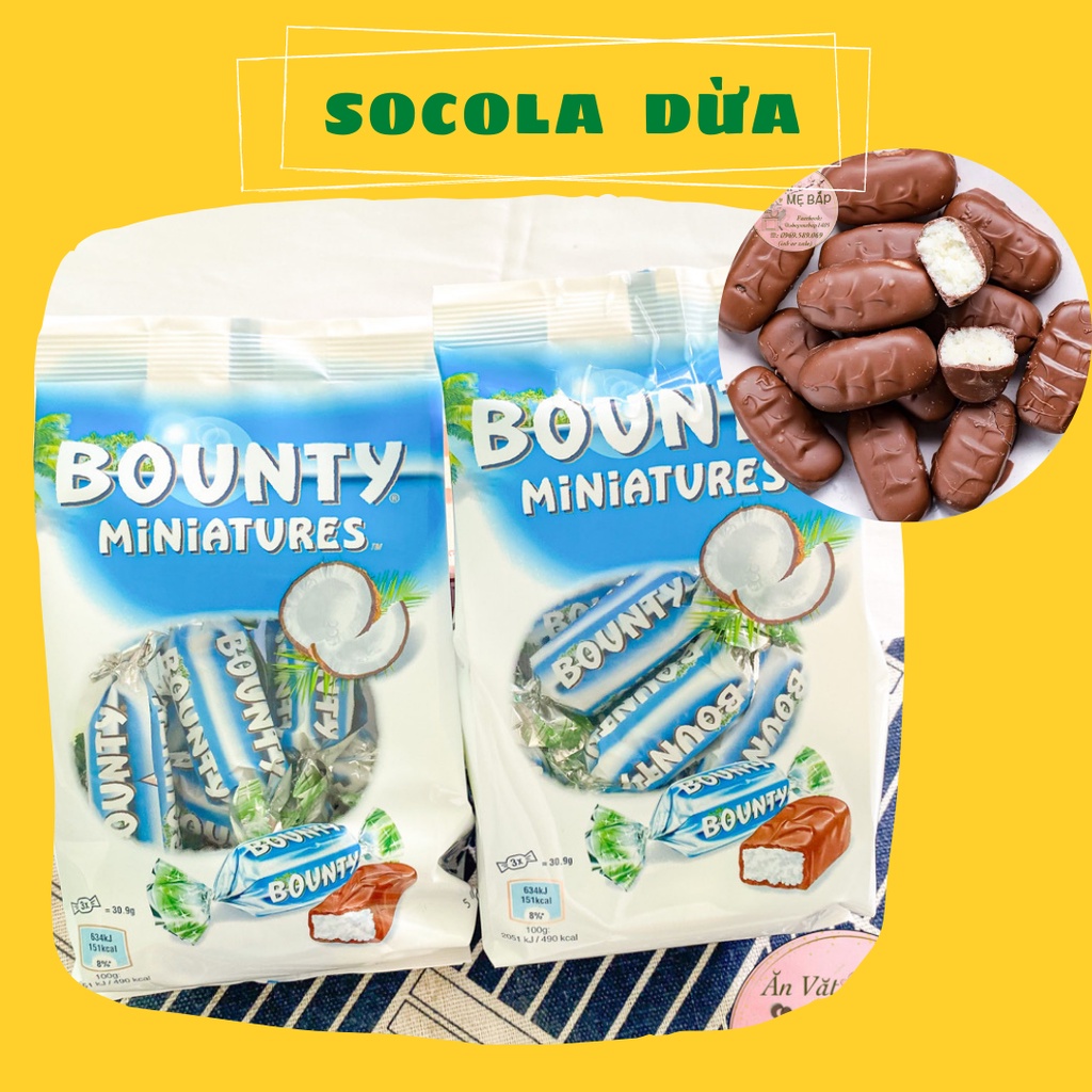 Kẹo Socola Nhân Dừa Sợi Bounty Đức 100g - Chocolate Hàng Nhập - Shop Mẹ Bắp [Date 01/2023]