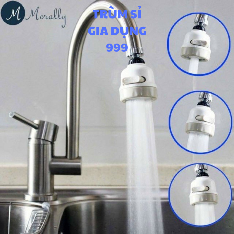 Siêu sale Đầu Vòi Nối Rửa Chén Bát Tăng Áp - 3 Chế Độ Phun - Xoay 360 Độ, vòi nước xoay 360 độ màu trắng
