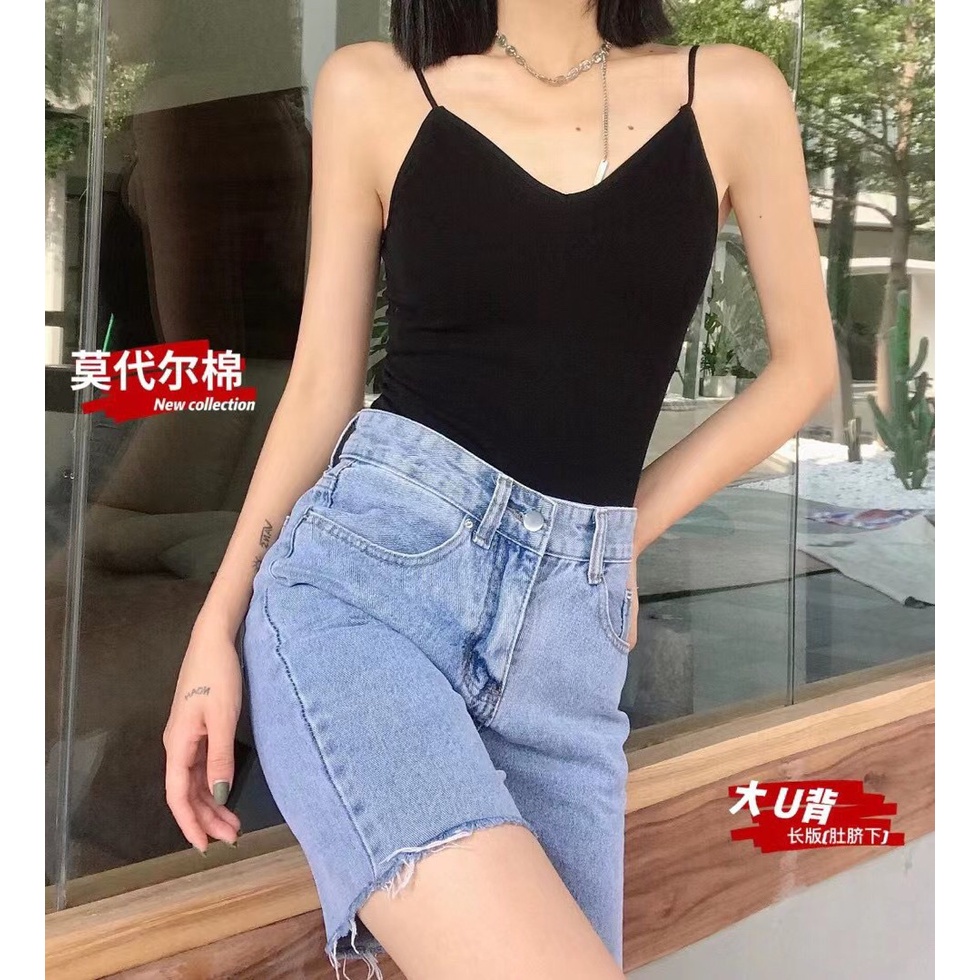 DUNEA Áo Tank Top Hở Lưng Màu Trơn Gợi Cảm Cho Nữ