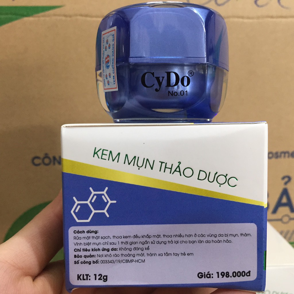 kem mụn thảo dược CYDO NO1 12g giá in bao bì 198k