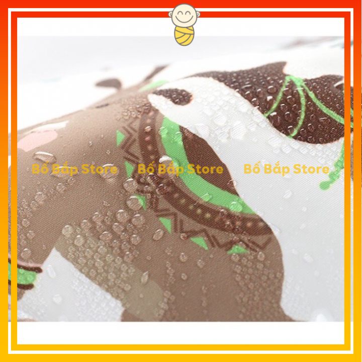 Áo Yếm Ăn Dặm Phong Cách Hàn Quốc Không Thấm Nước Ngắn Tay, Có Máng Hứng Thông Minh