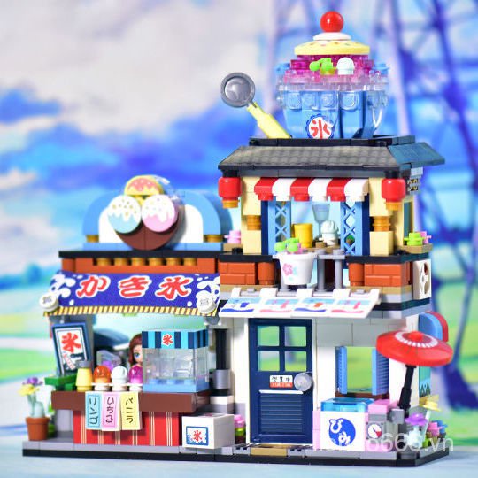 Đồ chơi xếp hình CỬA HÀNG TAKOYAKI NHÀ KEM QUÁN NHẬU NHẬT HẢI SẢN QUÁN MINI mô hình lắp ráp lắp ghép