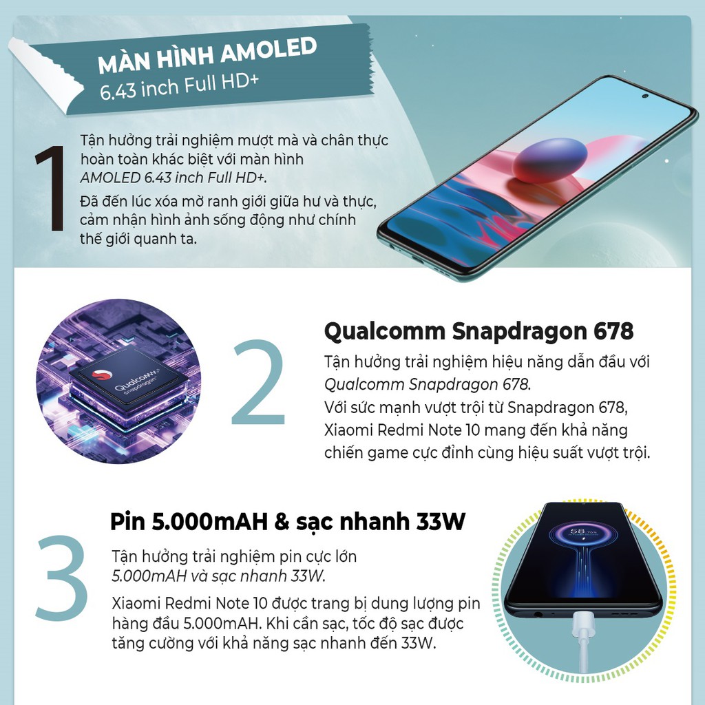 Điện thoại Xiaomi Redmi Note 10 6GB/128GB - Hàng Chính Hãng Digiworld - Bảo Hành 18 Tháng | BigBuy360 - bigbuy360.vn