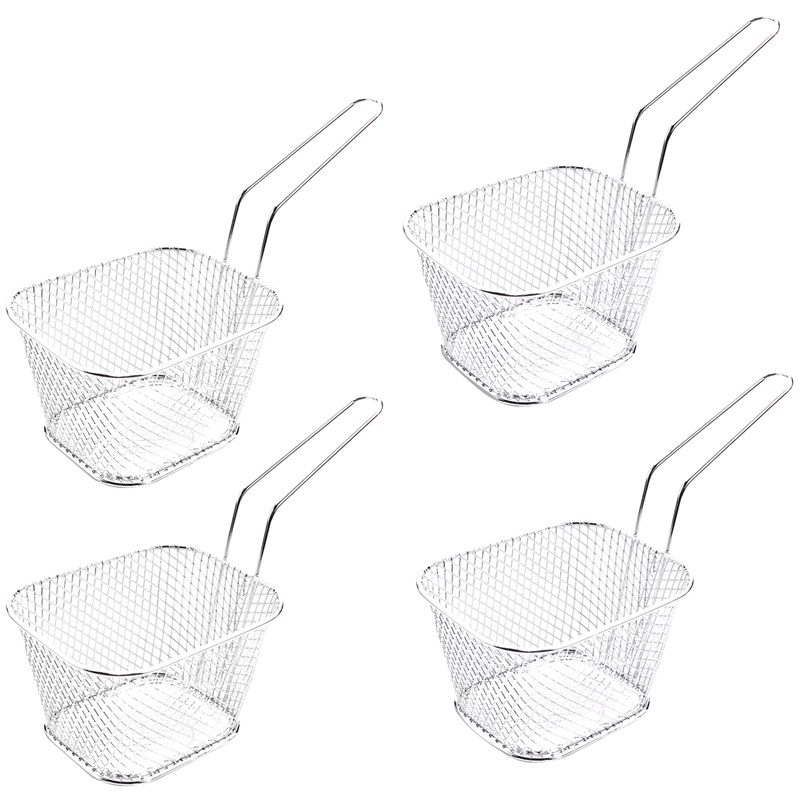 Set 4 Rổ Chiên Khoai Tây Mini Bằng Thép Không Gỉ