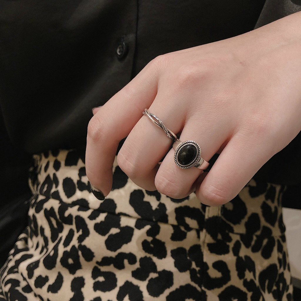 Nhẫn bạc S925_ Nhẫn dây xoắn họa tiết vẩy cá