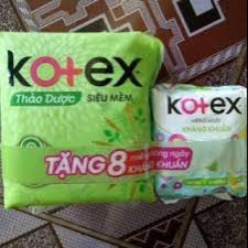 Combo 8 gói Băng vệ sinh Kotex thảo dược không cánh tặng 8 gói hàng ngày kháng khuẩn