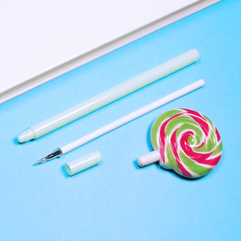 Set 20 Bút Mực Gel Đen Hình Kẹo Mút Sáng Tạo Có Thể Nạp Lại