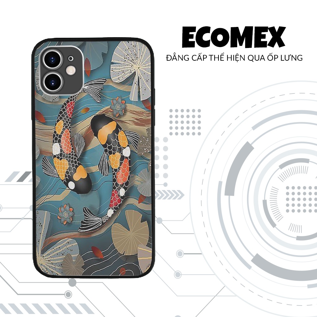 Ốp Lưng in hình Song ngư bơi lượn cute ECOMEX dòng iphone 5 6 7 8 Plus 11 12 Pro Max X Xr MYS20220268