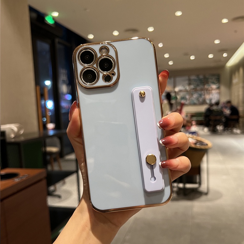 Ốp Điện Thoại Mềm Mạ Điện Có Dây Đeo Cho iPhone 13 Pro Max 12 11 XS Max XR X 7 8 Plus