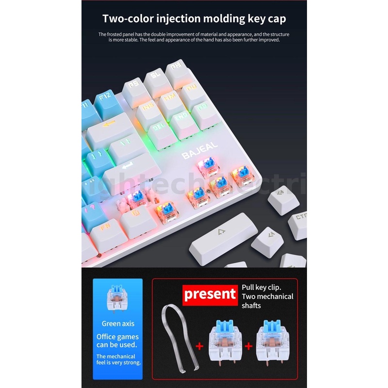 Bàn Phím Cơ Chơi Game RGB 87 Phím Có Dây