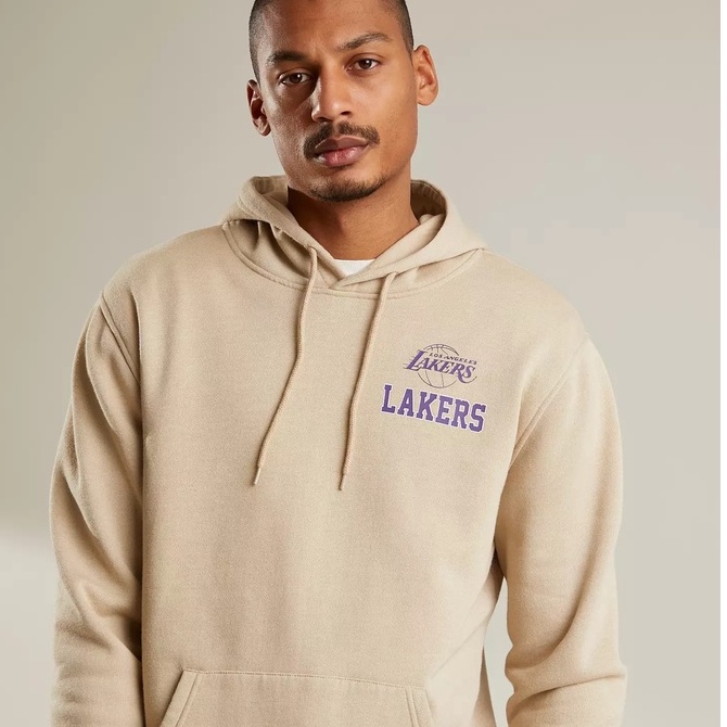 [JKT84] Áo Khoác Hoodie NBA Urban Outfitters-Lakers-Trắng kem
