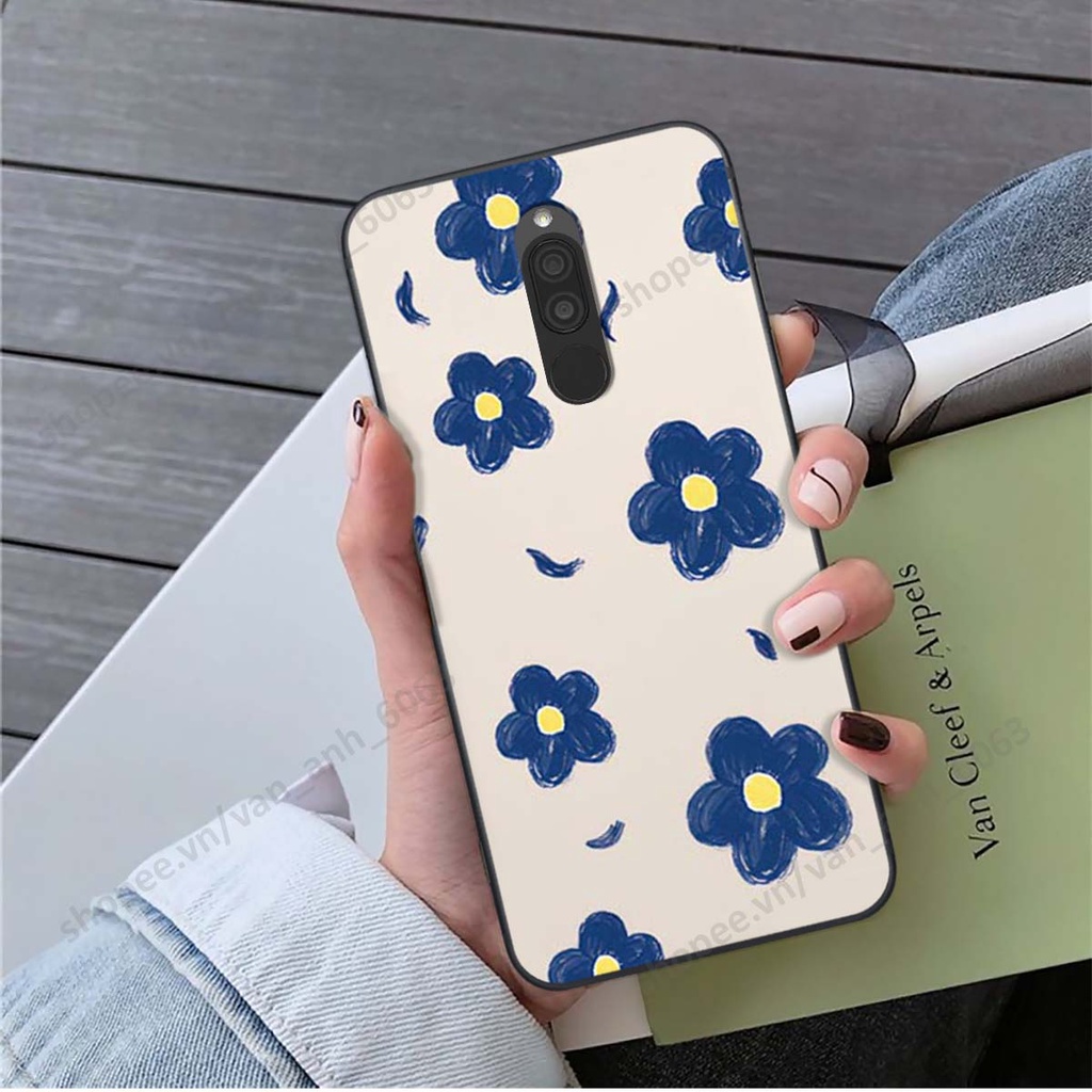 Ốp lưng Xiaomi Redmi 8 in hình hoa, gấu rich bear nghệ thuật, thời trang