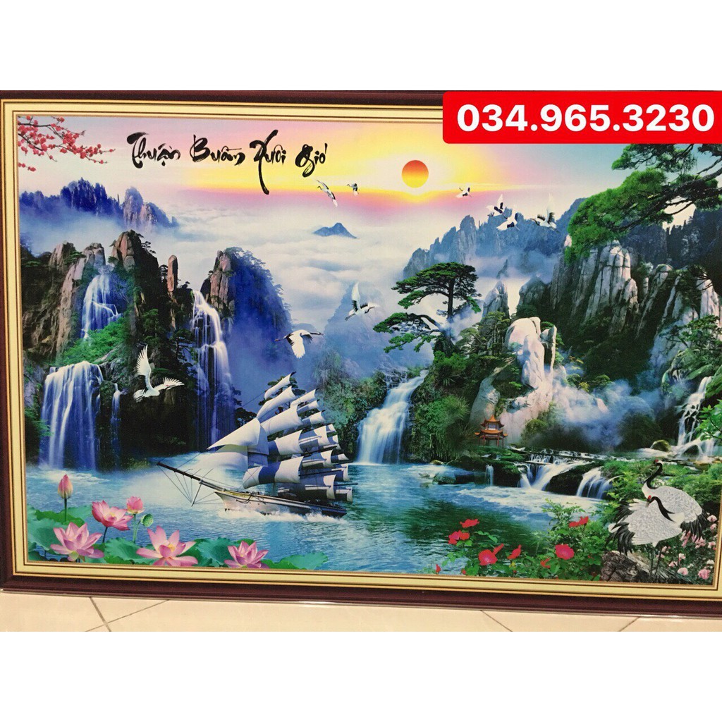 5 MẪU TRANH THUẬN BUỒM XUÔI GIÓ 3D - Tranh Phong Thủy Treo Phòng Khách Hiện Đại Đẹp Nhất