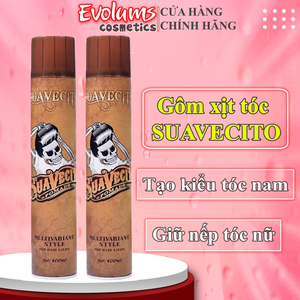 COMBO 3 CHAI GôM XỊT TÓC GIỮ NẾP TÓC CỨNG SUAVECITO 400ML