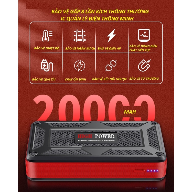 Bộ kích nổ ô tô LMD STORE, phụ kiện ô tô kiêm sạc dự phòng đa năng HIGH POWER