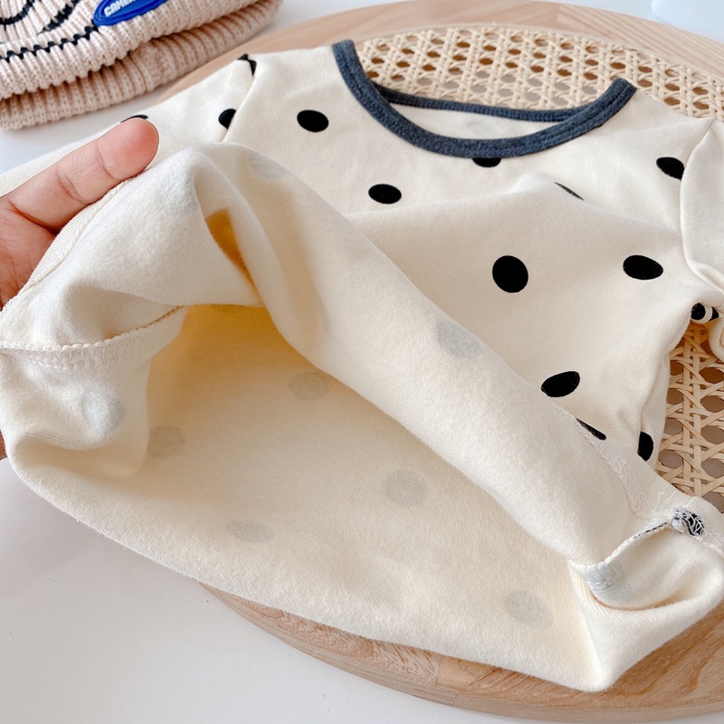 Mới Bộ Áo Thun + Quần cotton Lưng Cao Thời Trang Hàn Quốc Cho Bé