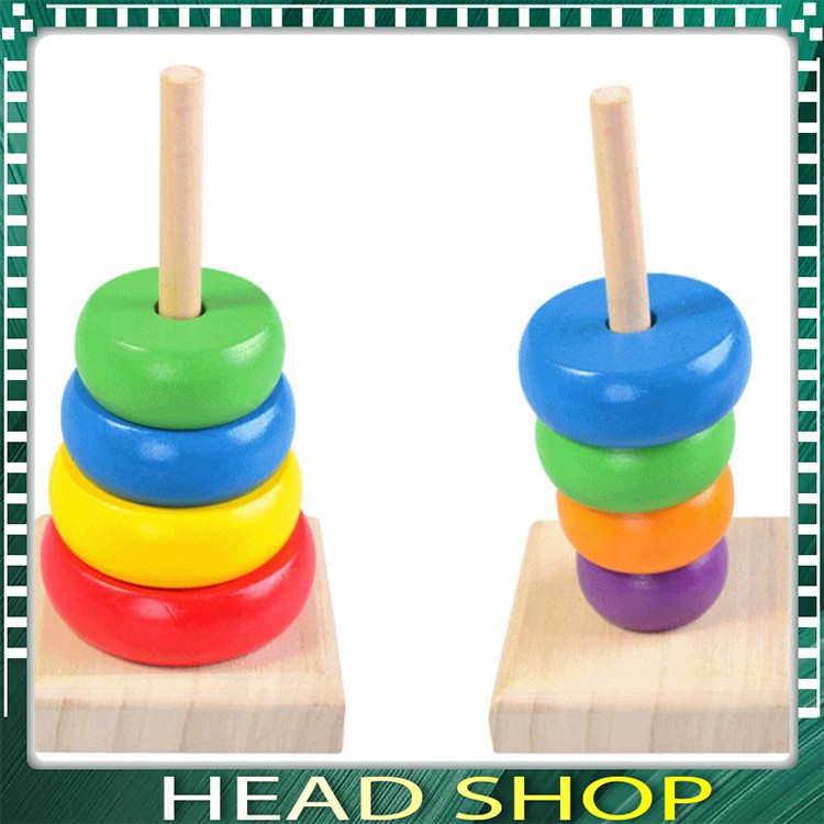 ĐỒ CHƠI GỖ THÁP CẦU VỒNG XẾP CHỒNG SẮC MÀU CHO BÉ HEADSHOP