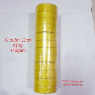 12 cuộn băng dính văn phòng 1,2cm (139,9gam)