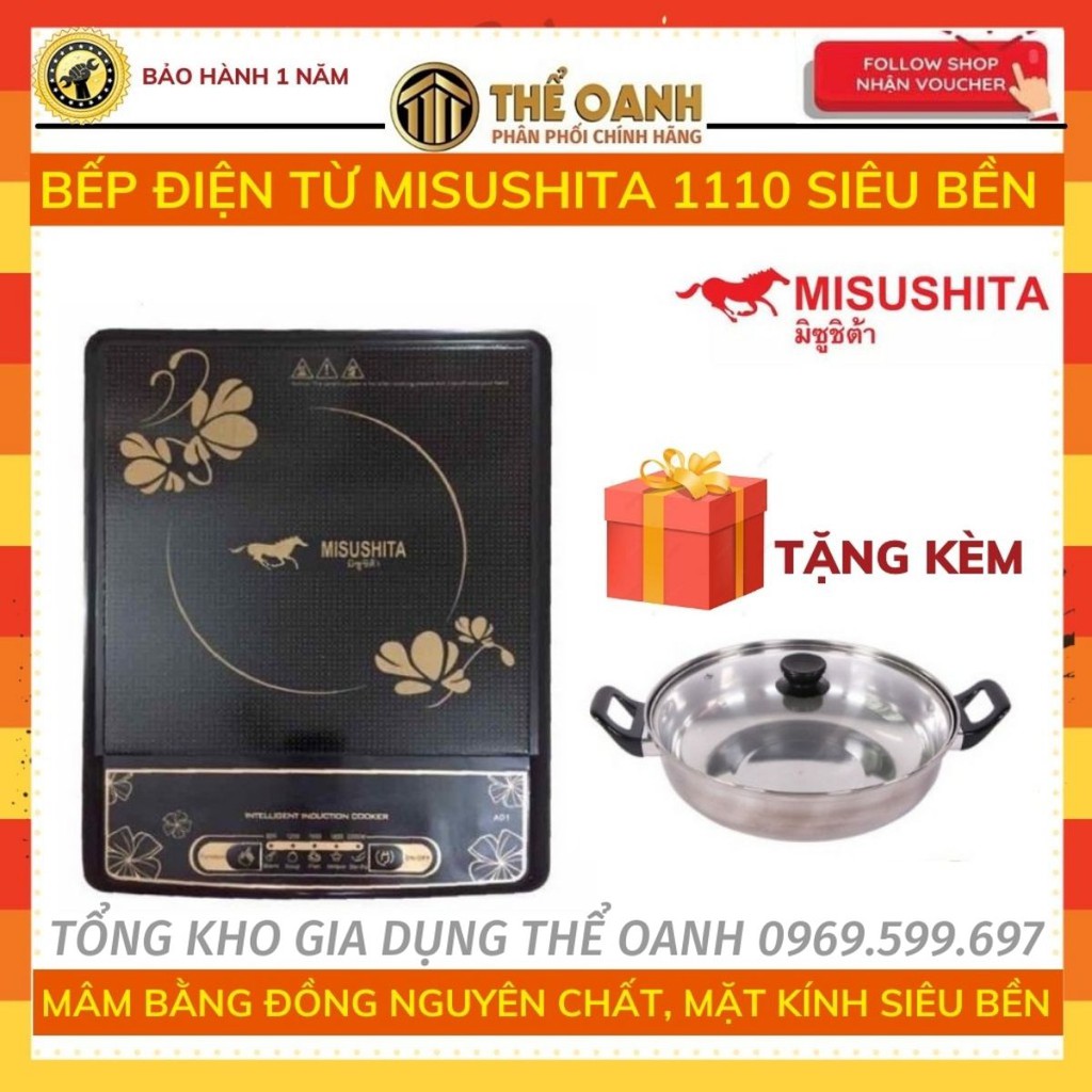 [Mã ELMSBC giảm 8% đơn 300k] Bếp từ [FREESHIP] Bếp điện từ MISUSHITA 1110 bền, sôi nhanh - Tặng kèm nồi lẩu