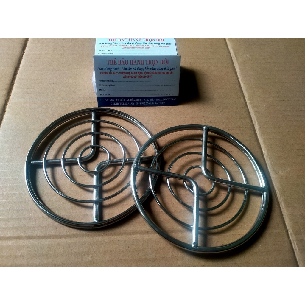 2 cái Vỉ inox 304 thép không gỉ cao cấp dùng để bình trà, cà phê, hâm nóng trà cà phê, để nồi lẩu..chịu nhiệt độ cao
