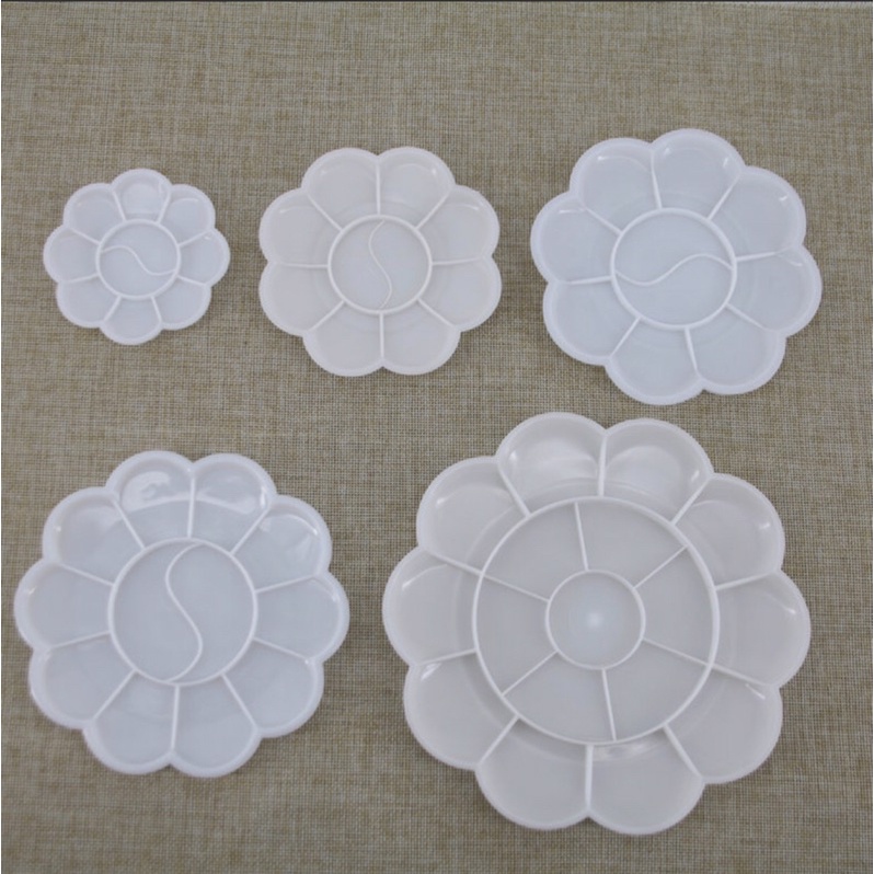 Khay pha màu hoa đào