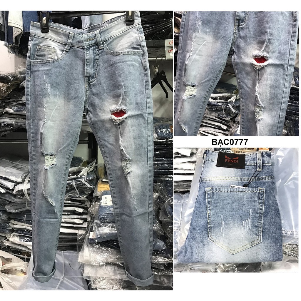 Quần jean nam rách gối mẫu mới - 0770