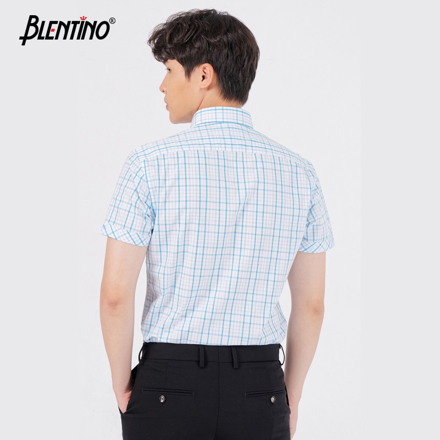 Áo Sơ Mi Nam Regular Fit Tay Ngắn Blentino BCV19 - Loại Công Sở Không Nhăn, Không Phai Màu, Dễ Sơ Vin