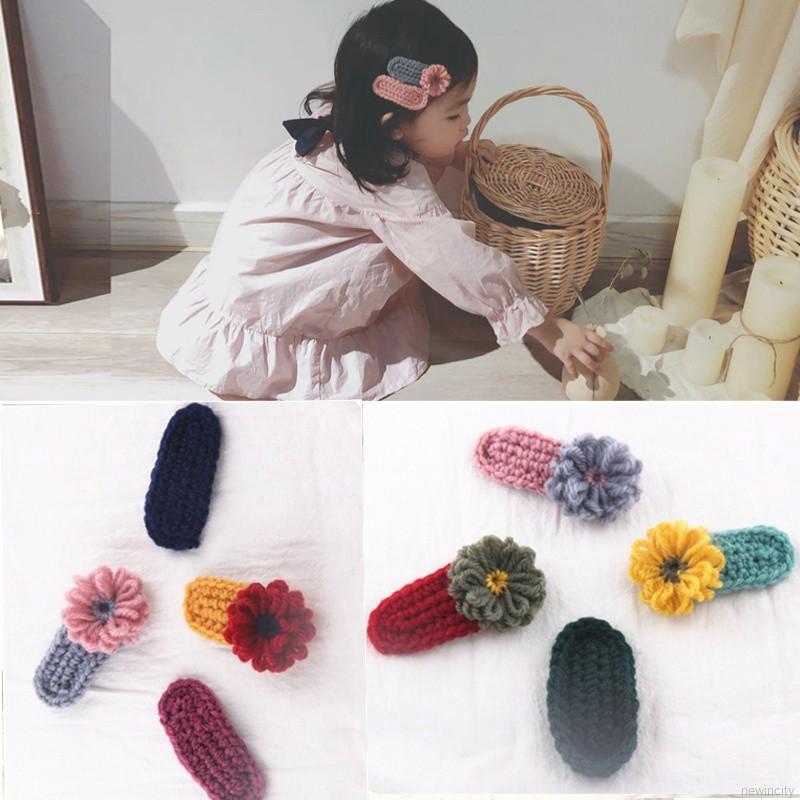 Kẹp tóc len xinh xắn cho bé gái