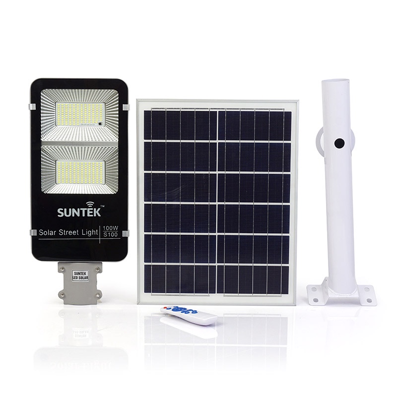 Đèn Đường Năng Lượng Mặt Trời SUNTEK LED Solar Street Light S100 100W - Hàng Chính Hãng - Bảo hành 2 năm 1 đổi 1